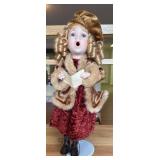 Porcelain Doll in Velvet Attire