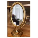 Goldtone Oval Vanity Mirror