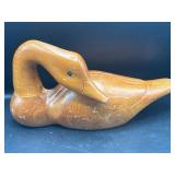 Carved Wooden Duck Figurine