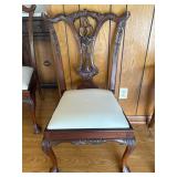 Carved Wooden Chair With Upholstery