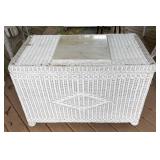 White Wicker Trunk With Marble Slab