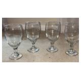12 Clear Stemmed Glasses