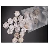 (50) Circulated Mercury Silver Dimes