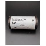 Roll of (25) Theodore Roosevelt $1 Coins