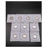 (10) Silver Roosevelt Dimes