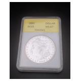 ACGS MS67 1889 Morgan Silver Dollar