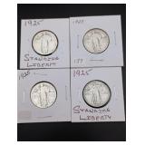 (4) 1925 Standing Liberty Silver Quarters