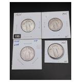(4) 1925 Standing Liberty Silver Quarters