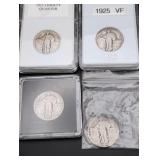 4 Standing Liberty Silver Quarters