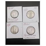 (4) 1925 Standing Liberty Silver Quarters