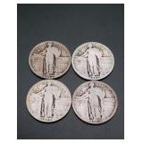(4) 1925 Standing Liberty Silver Quarters