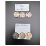 1943-P,D,S Mercury Silver Dimes