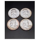 (4) 1958 Franklin Half Dollars