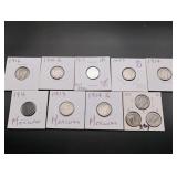 (11) Mercury Silver Dimes