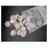 (50) Circulated Mercury Silver Dimes