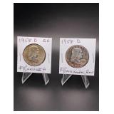(2) 1958-D Franklin Half Dollars