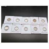 (10) Mercury Silver Dimes