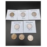 (8) Buffalo Nickels No Dates or Barely Visible
