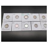 (10) Mercury Silver Dimes