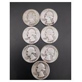 (7) Silver Washington Quarters