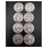 (8) Silver Washington Quarters