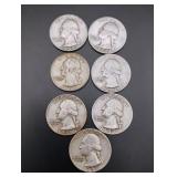 (7) Silver Washington Quarters