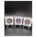 (3) Walking Liberty Half Dollars