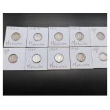 (10) Mercury Silver Dimes