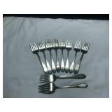 10 Sterling Dessert Forks