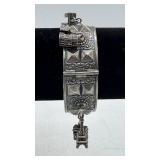 Silver Bangle Bracelet With Paris Charms
