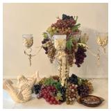 Five-light Candelabra Centerpiece & Vintage Fruit
