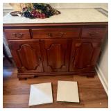 Vintage Wood Buffet / Server with Table Topper