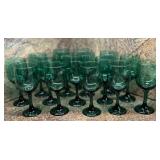 Vintage Libbey Juniper Emerald Green Wine Glasses