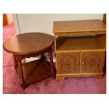Oak Side Tables with Storage