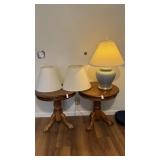 Oak Accent Tables, Ceramic Table Lamp & Lamp+++