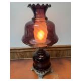 Vintage hurricane glass table lamp-24"T & 10" W