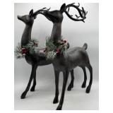 Set of 2 Brown Deer Christmas Decor