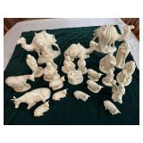 Extensive 23 pc Holland Mold ceramic nativity set