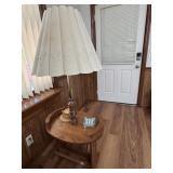 Vintage End Table & Built in Lamp & Magazine Rack