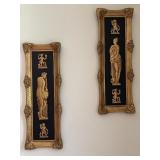 Pair of Vintage Gold-Tone Classical Wall Plaques