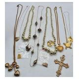 Gold and Mixed Metal Costume Jewelry Lot