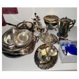 Large Mixed Silverplate Serving & Decorative+++