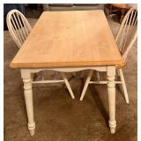 Solid Wood Dining Table With 2 Chairs
