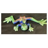Hand-Painted Ceramic Frog Figurine