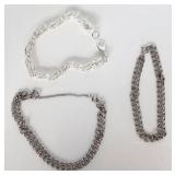 925 Byzantine, 2 Link Charm & Curb Chain Bracelet