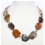 Natural Landscape Jasper & Smokey Quartz Necklace