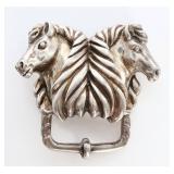 Collectors: 925 Double Horse Head Belt Buckle- 91g