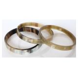 3pc Hand-Polished Natural Horn Stackable Bangle