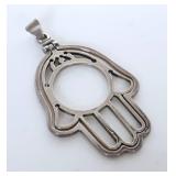 Sterling Open Frame Hand of Fatima Pendant