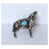Vintage Signed 925 Howling Wolf Tie Tack